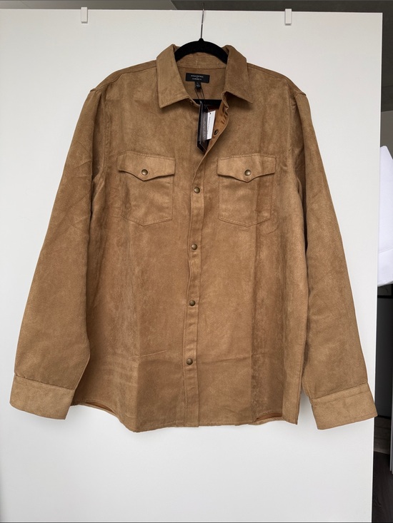 Banana Republic Other - Men's Suede Button-Front Shirt Jacket - Tan